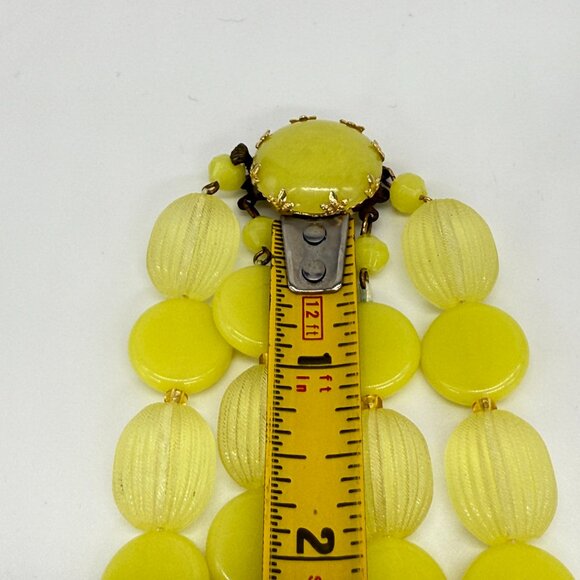 Vintage Plastic Necklace and Earring Set Lemon Lime Beads - Picture 6 of 8